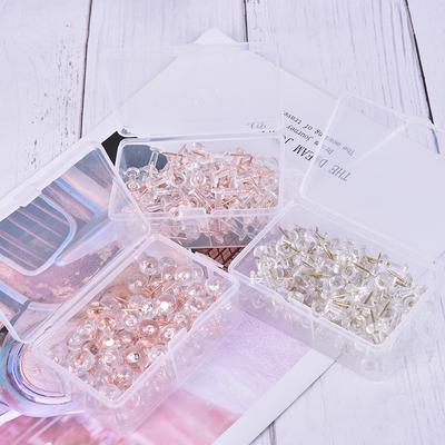 100 Pcs Push Pin Thumb Tack Clear Color Drawing Cork Board Office Pushpin