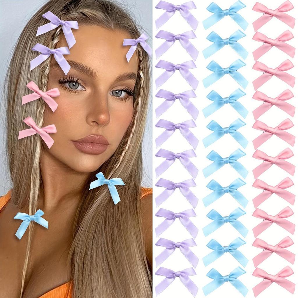 Ballet Style Ribbon Bow Duckbill Clip - Sweet 4cm Hair Accessories