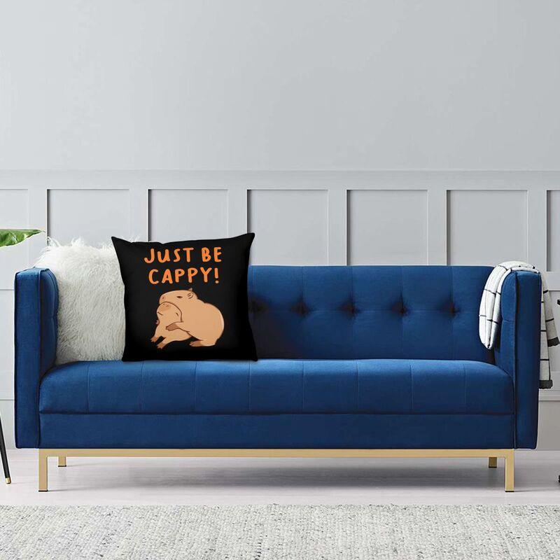Personalized Just Be Cappy And Hug A Capybara Square Throw Pillow Case Home Decor 3D Two Side Printed Cushion Cover For Sofa