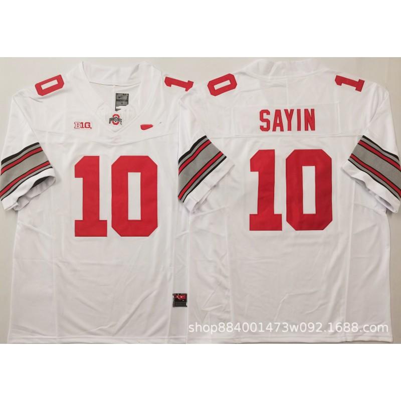 Mens Ohio State Buckeyes Rugby Jersey Training Shirt Cotton Blend Embroidered Football Uniform College Team Practice