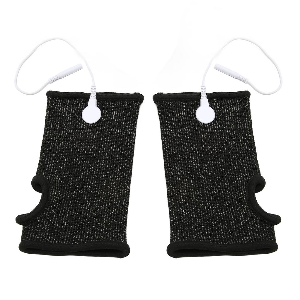 2 buc Manșetă Conductivă Reduce Durerea Umflarea Fibră de Argint Elastică pentru Artrită Amorțeală Negru