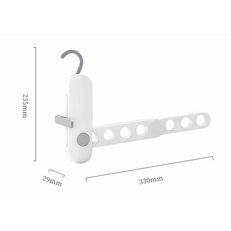Portable Foldable Clothes Hanger with 7 Holes Multi-functional Drying Rack for Travel Hotel Business Trip Lightweight Space Saving Organizer