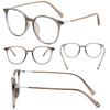 Stylish Eyeglasses for Women and Blue Light Round UV PC Coffee B1692 [FEISEDY] Men, Blocking, Shape, Protection, Lightweight, Glasses,