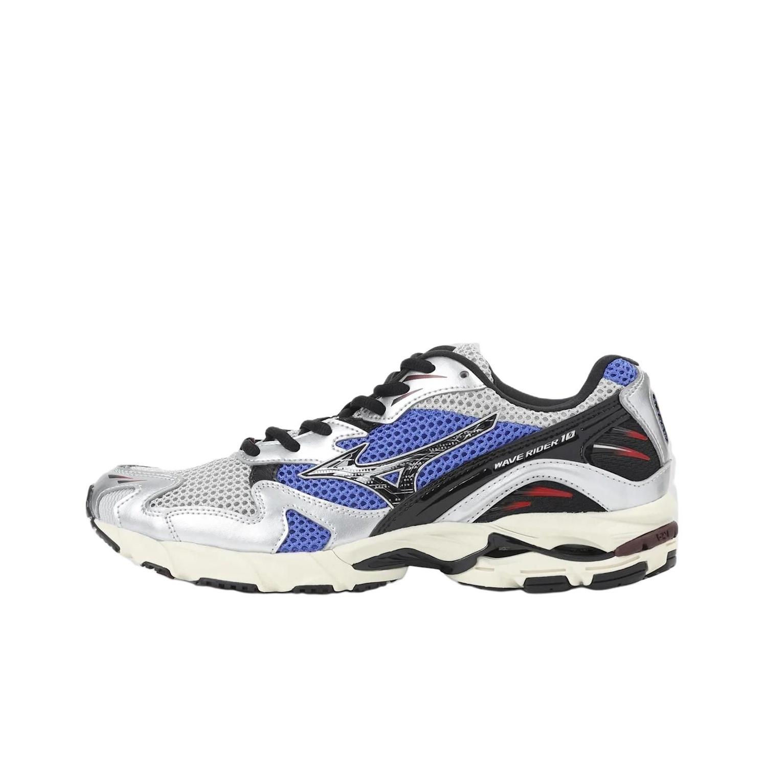 

Mizuno Wave Rider 10 Comfortable Durable Running Shoes Unisex sneaker Silver Blue D1GA210416 40.5