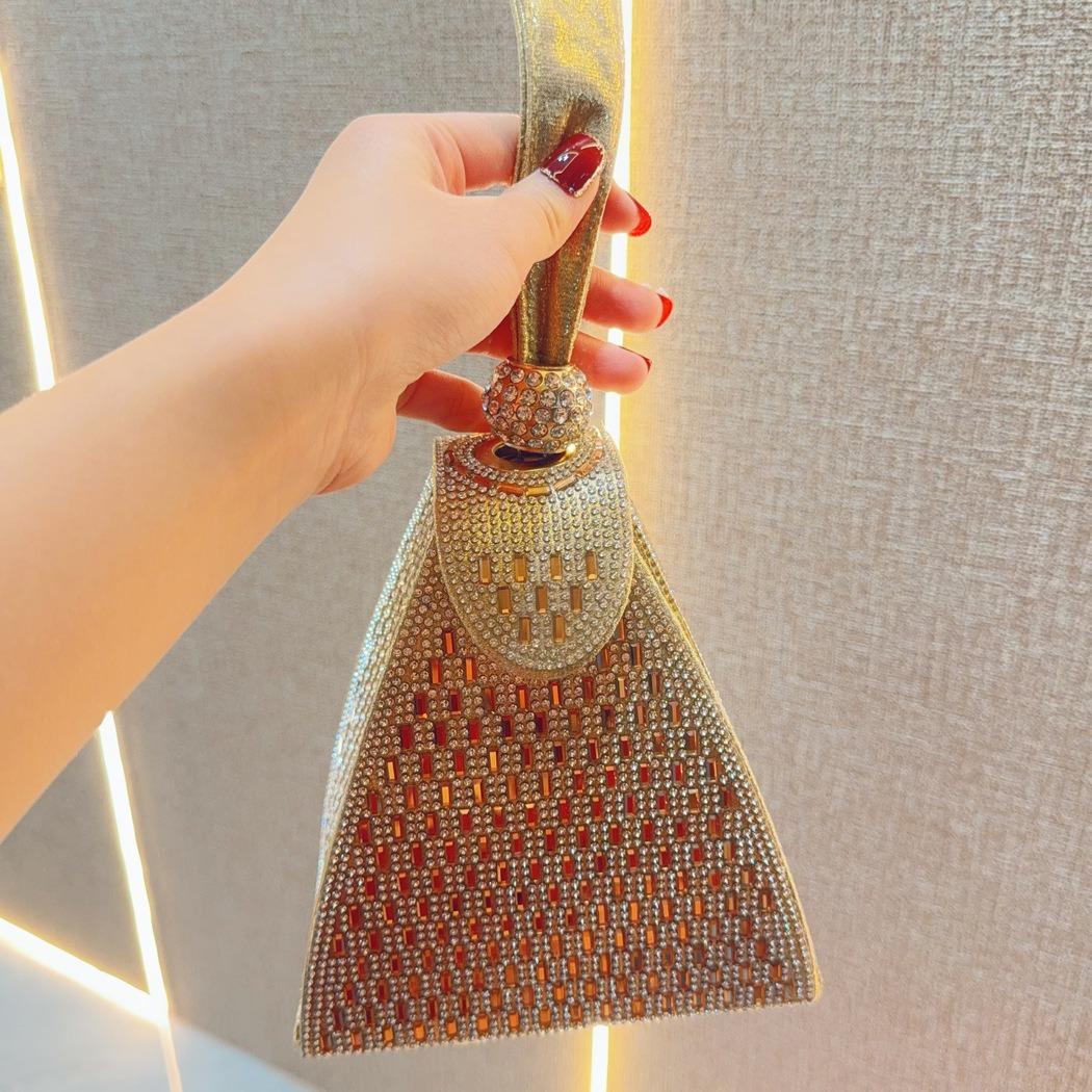 Сумочка Water Diamond Bag Светская Банкетная Сумка с бриллиантами Модная Сумка Сумка для ужина золотой