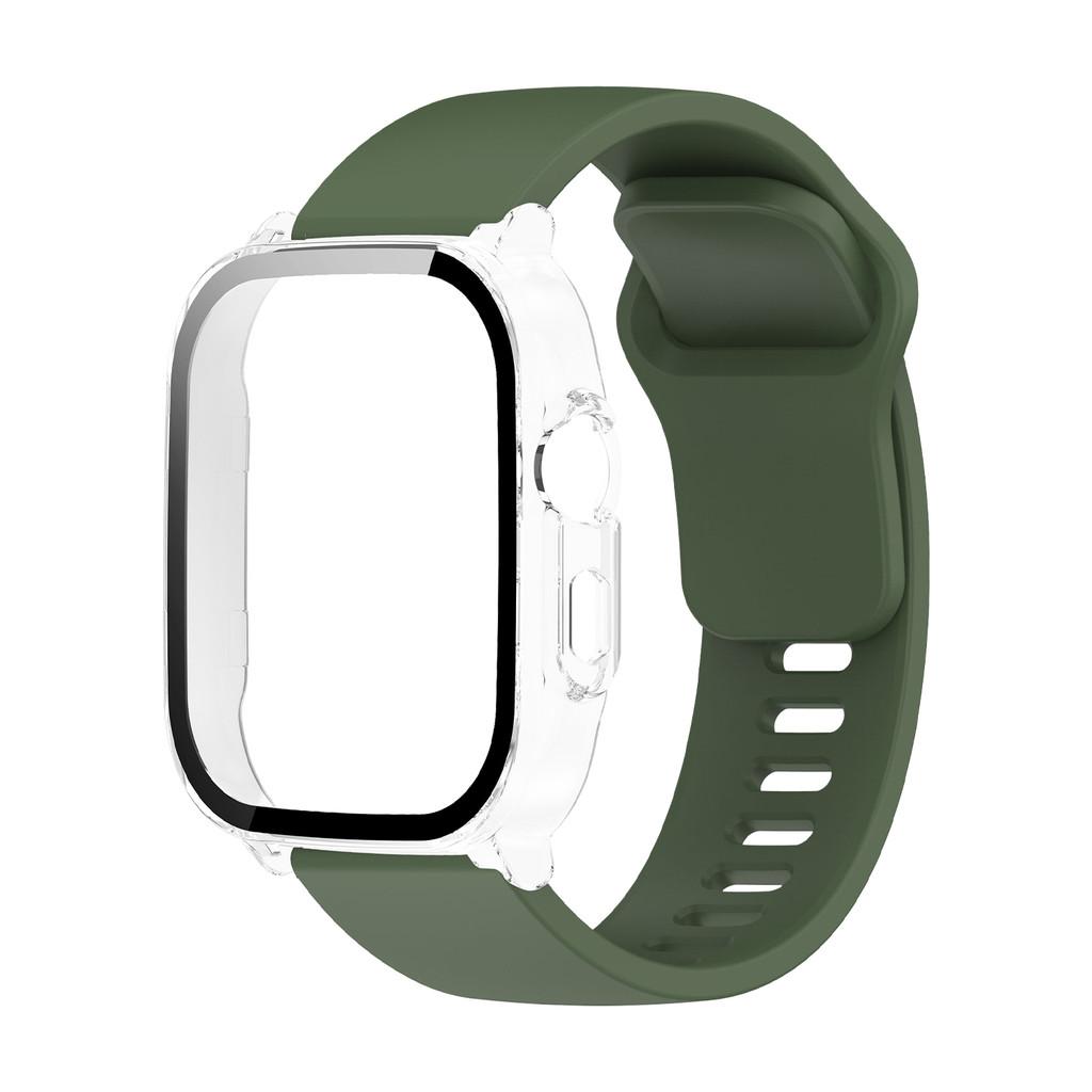 For Realme Watch5 PC Case with Tempered Glass Screen Protector and Silicone Strap Band Full Protection Cover for Realme