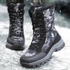 Men Women Winter Snow Boots Mid-Calf Camo Hiking Shoes Warm Faux Fur Lined TPR Sole Slip-Resistant Outdoor