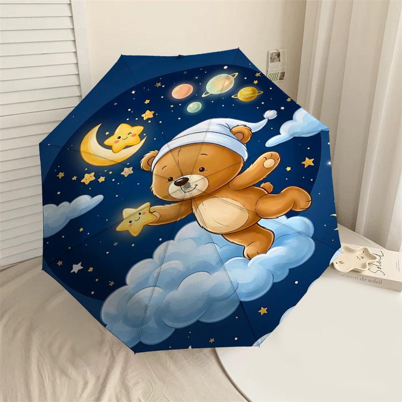 

1PC Bear Cloud Umbrella-8-Rib Reinforced, Automatic Open, Lightweight & Durable, Fashion Accessory for Outdoor, J0395