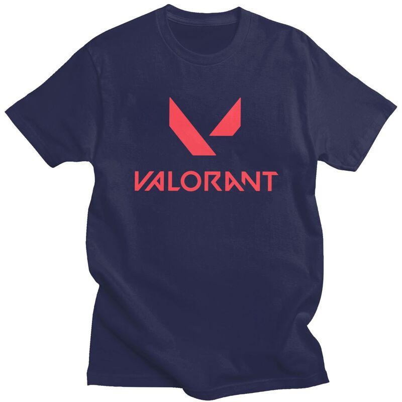Custom Game Valorant Logo T Shirt for Men Tshirt Tees Short Sleeve Tshirts Loose Fit Clothing