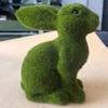 Resins Easters Rabbit Figurines Green Flockeds Bunnys Ornament for Home and Garden Decoration