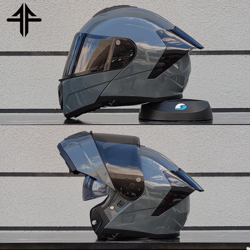 2025 Personalised Motorcycle Full Face Helmet Men Women Fashion Dual Lens Helmets Motocross Racing Modular Flip Up Casco Moto