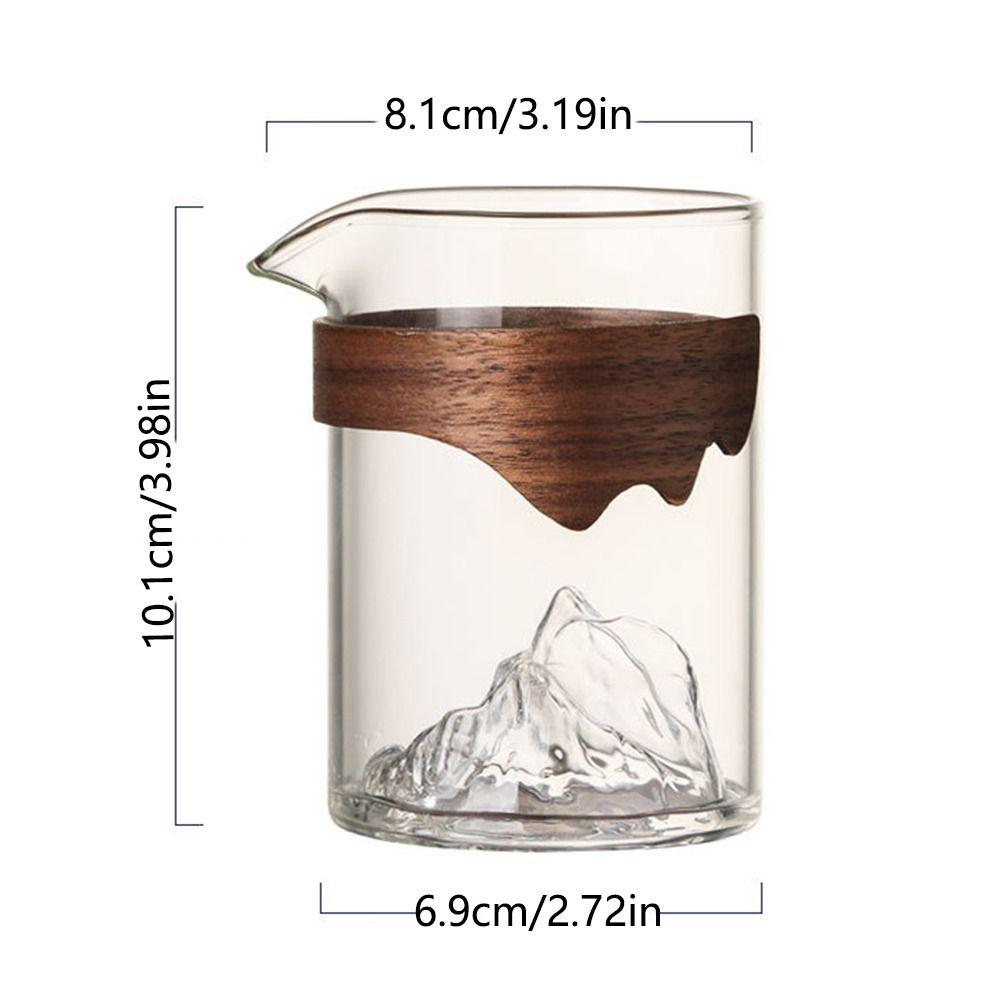 Fjellform Rettferdighetskopp Gjennomsiktig Teservise Praktisk Tebrygger i Glass Husholdning