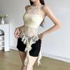 European and American style summer new women's clothing pure desire round neck hanging neck hollow backless irregular edge small vest