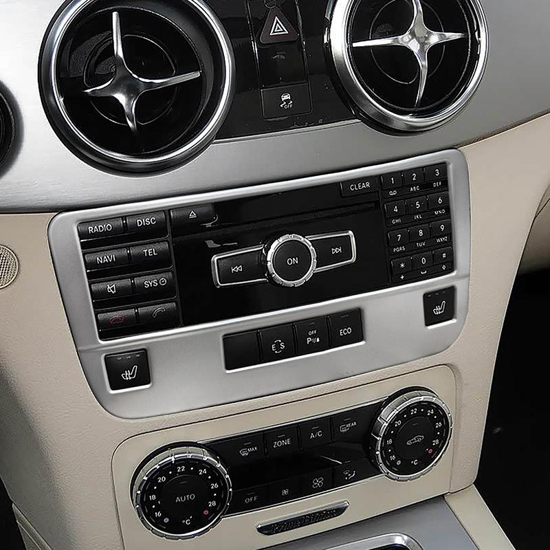 For Mercedes Benz GLK X204 2013-2015 Car CD Control Button Panel Frame Sticker Trim Stainless Steel Decals Interior Accessories