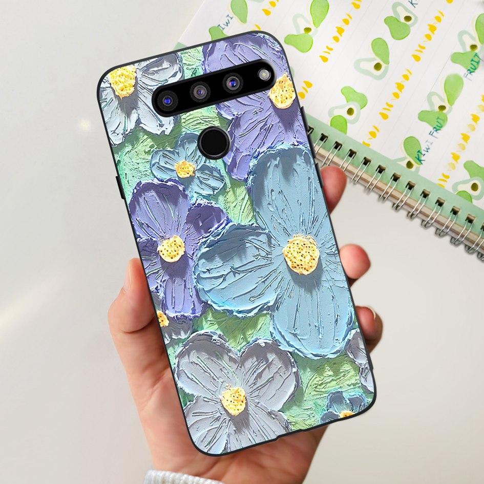 For LG V35 ThinQ Case Cover For LG V40 V50 V50S ThinQ Shockproof Silicone Cases Fashion Flower Soft Funda For LGV50 ThinQ Bumper LG V35 ThinQ