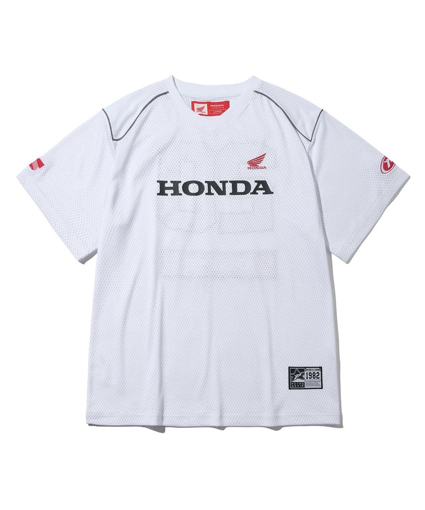 PHYPS MOTORCYCLE Motorcycle Piping Mesh Short Sleeve White