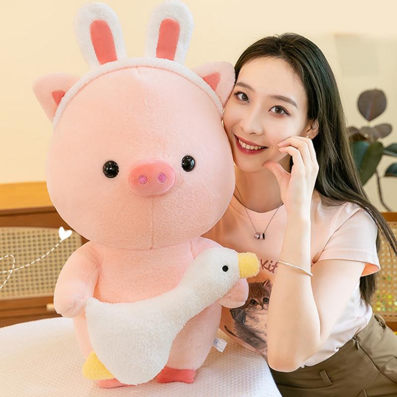 Adorable Large Plush Pig Toy With Headband Perfect Gift For Kids And Collectors