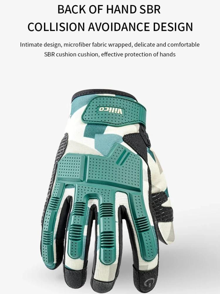 

Viloco Professional Outdoor Riding Full Finger Gloves Bicycle Fitness Mountaineering Palm Thickened Cushioning Wear Resistant M