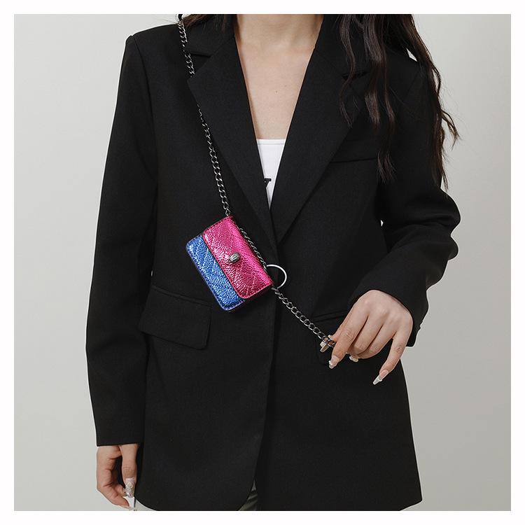 2025 Frühling/Sommer Diamantgesteppte Mini-Ketten-Tasche - Adlerkopf Bestickte Umhängetasche