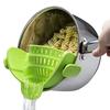 Silicone Kitchen Strainer Clip On Pots and Pans Drain Rack Pasta Noodle Vegetable Fruit Strainer Colander Kitchen Gadgets