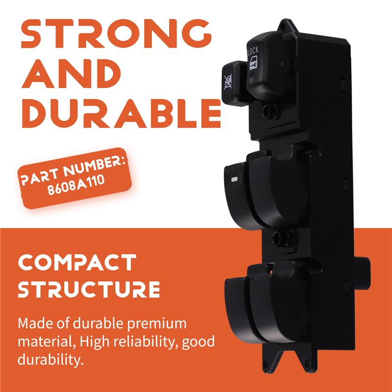 L10A For Mitsubishi Pajero V97 V93 2008- Compatible 8608A110 Window Driver' S Switch Lift Control Button