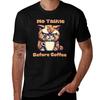 Grumpy Kitty No Talkie Before Coffee Tshirt Basic Crew Neck Short Sleeve Top