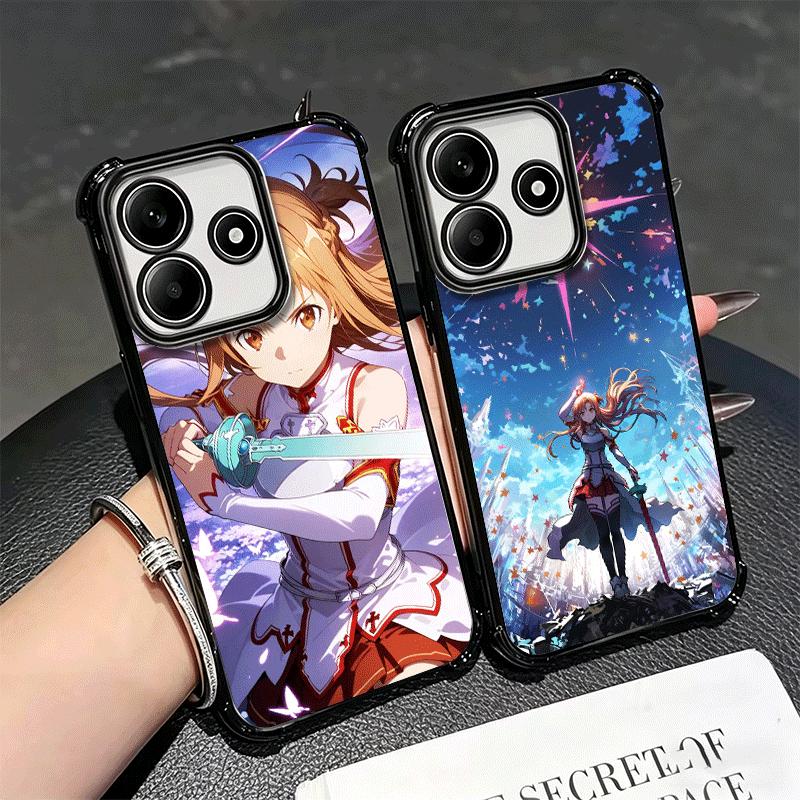 Sword Art Online Yuuki Asuna Soft Phone Case For Xiaomi Redmi Note 14 15 Pro Plus 13 12 11S 11T 5G 10 9S 9 Plating Anti-Fall Fun