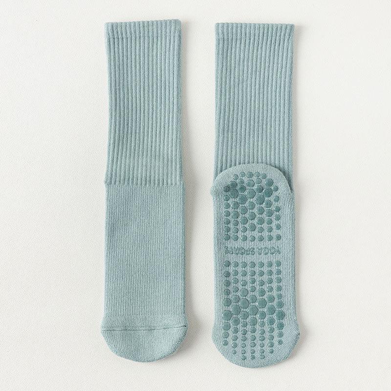 Women's Non-Slip Mid-Calf Yoga Socks - Thick Terry Pilates Fitness Socks