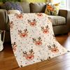 Cozy Christmas Reindeer Printed Fleece Blanket Soft Warm Lightweight Perfect For Naps Camping Travel And Office Decoration