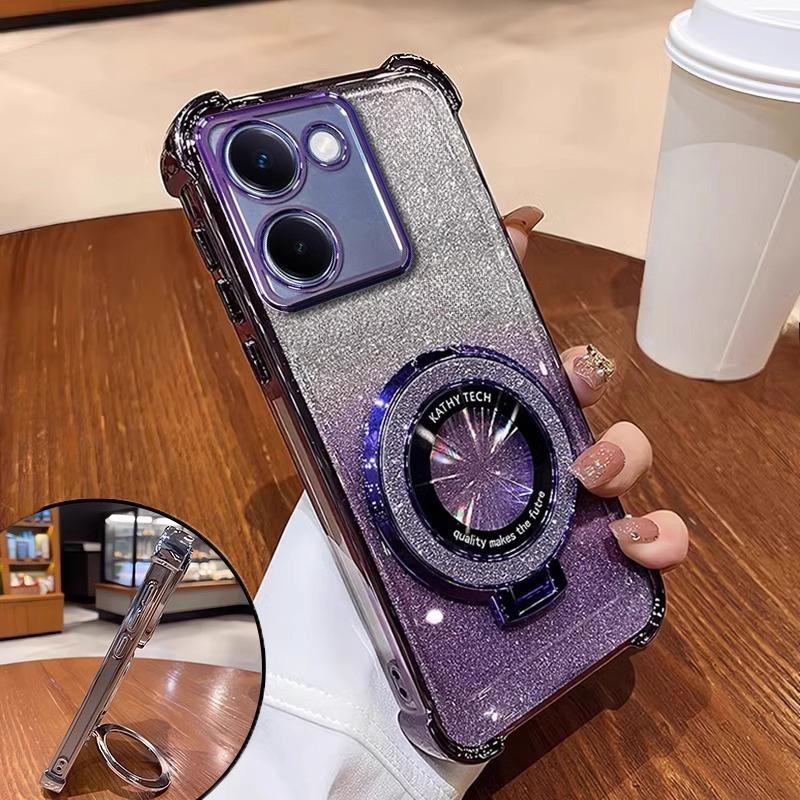 Luxury Glitter Bracket Case For Realme 14ProPlus 14Pro 13Pro 11 12 C30 C30S C31 C33 C35 C55 C61 C63 C53 Case For 13ProPlus Cover