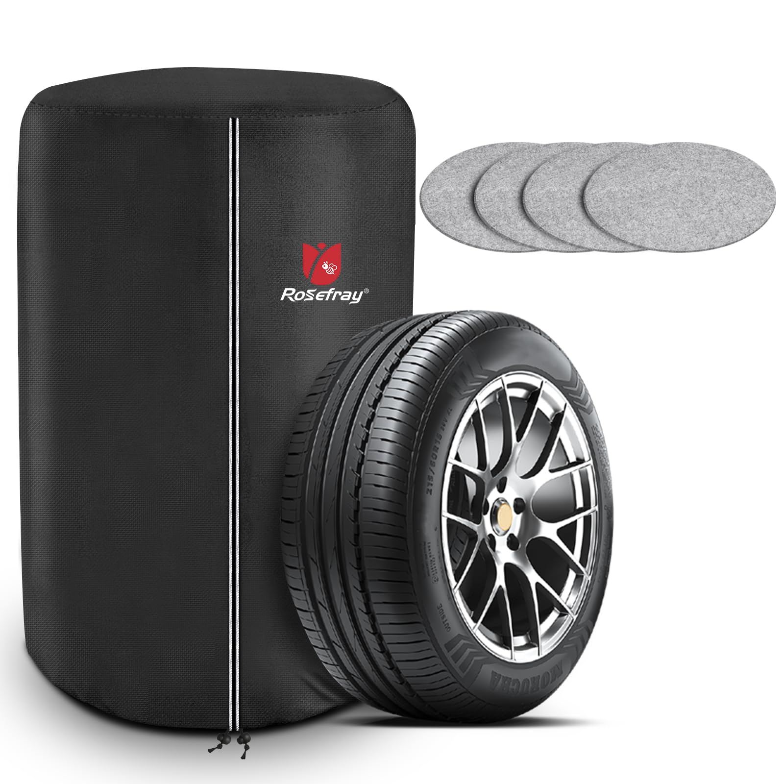 

Rosefray Уличный чехол для шин с 4 войлочными накладками Водонепроницаемый Сверхпрочный Устойчивый к разрывам 4 L (85 x 120cm) чёрный