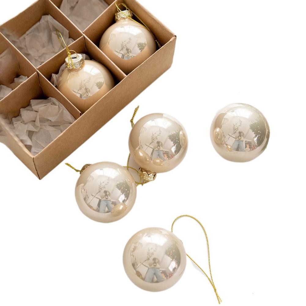 6 st DIY-tillbehör Glasjulgranskula set 6 cm Delikat julgranshänge Målad Kreativt Hängande prydnad Fest