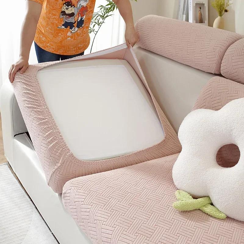 Thick Jacquard Sofa Seat Cushion Cover Funiture Protector Stretch Couch Covers ForLiving Room Removable Seat Slipcover Kids Pets