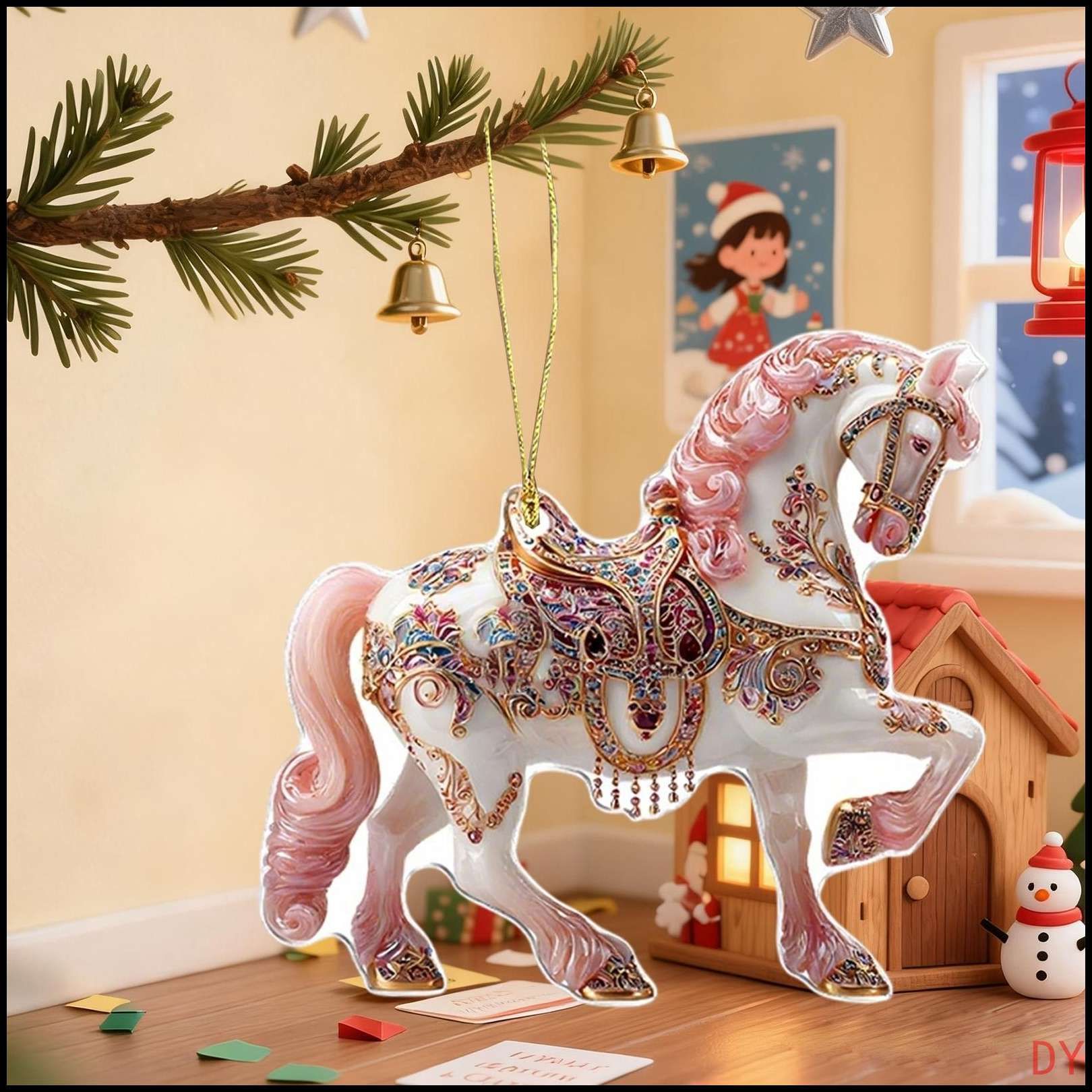 

2D Симпатичный автомобильный акриловый плоский брелок для зеркала заднего вида One Size розовый