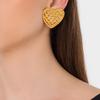 Moschino Textured Heart Shaped Zinc Alloy Ear Clips Women earrings Gold AEF23221A917484040606