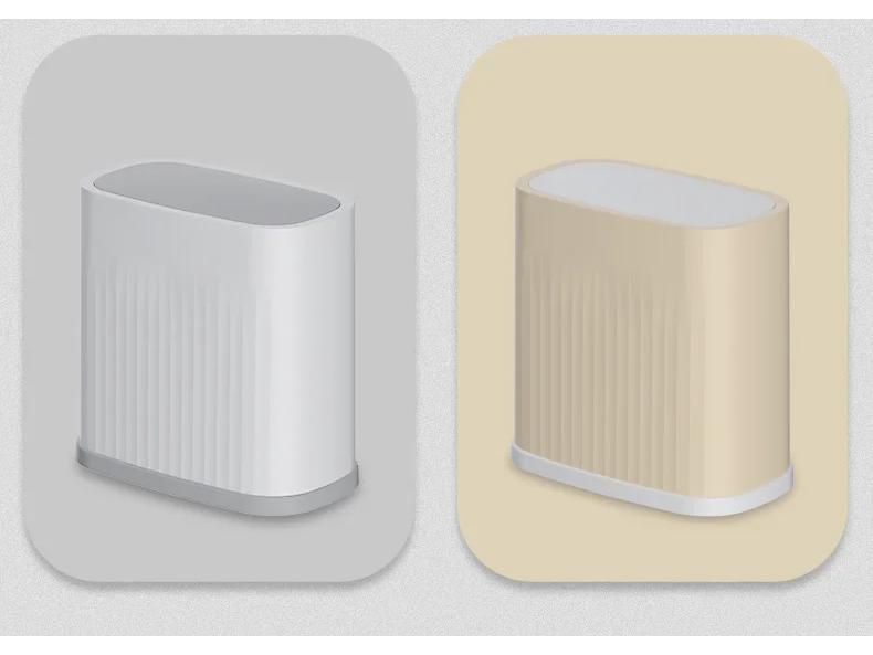 Push-Open Lid Trash Can for Bathroom or Living Room