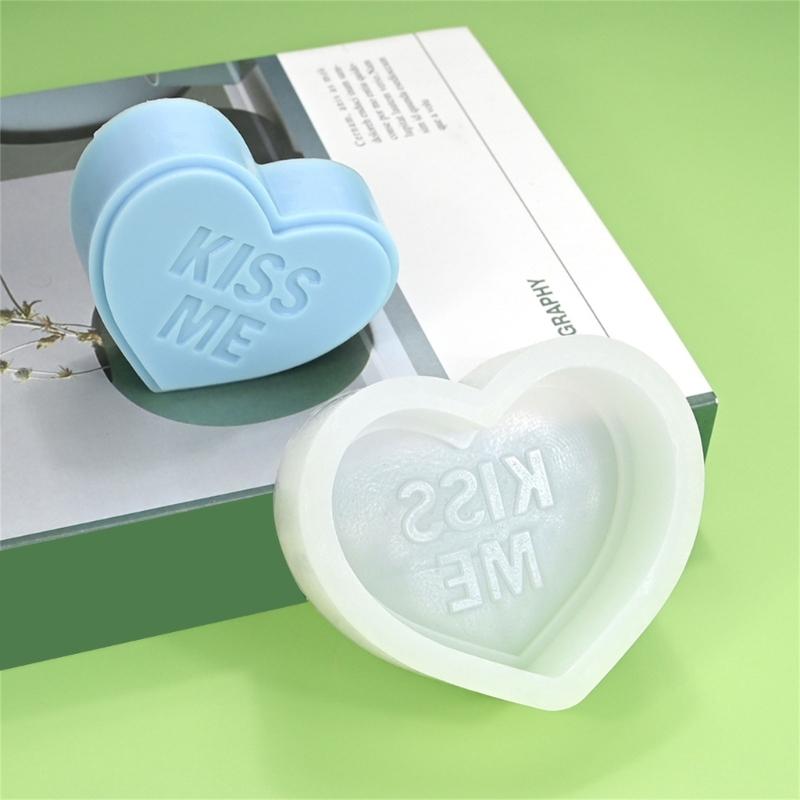 Valentinstag Herzform Silikon-Kerzenformen zur Kerzen- und Seifenherstellung Herzform Silikonformen für Schokoladenbacken