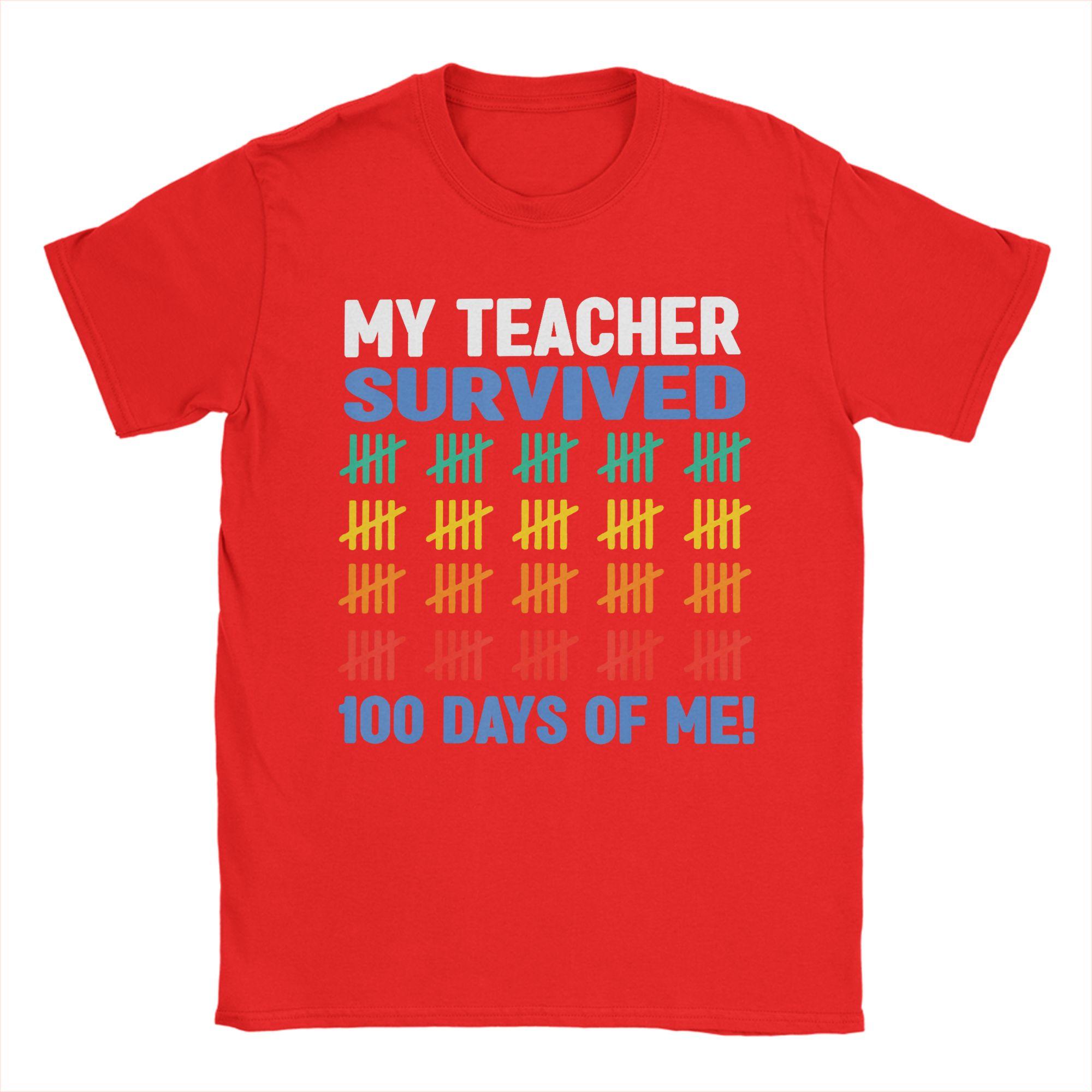 100 Days of School 100th Day of School TShirt Summer Fashion TShirts Unisex Cotton ONeck Plus Size Top Tees Y2K Retro Tops M