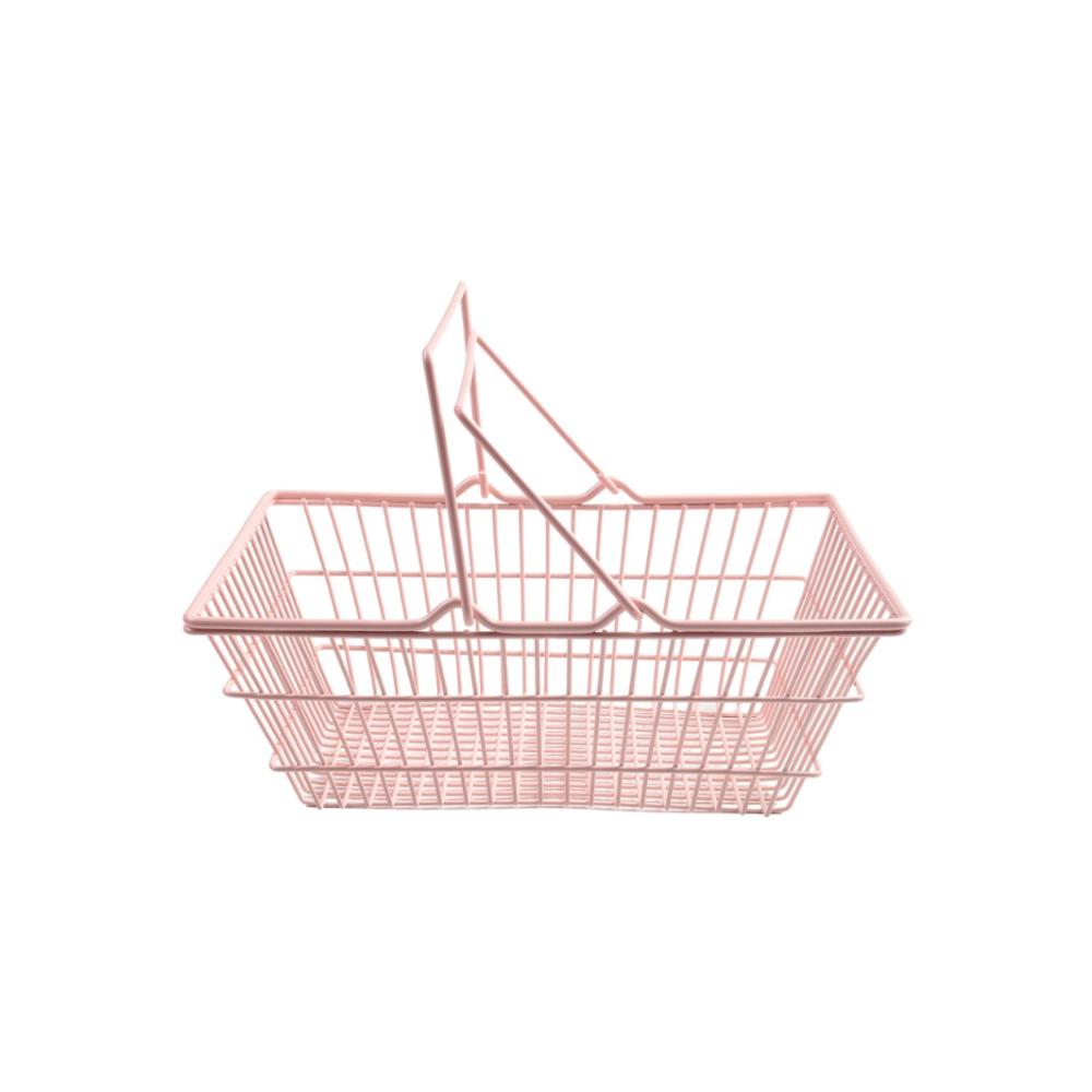 

Metal Mini Storage Basket Model Toy Trolley Container Portable Shopping Cart Storage Girls Pink Basket S