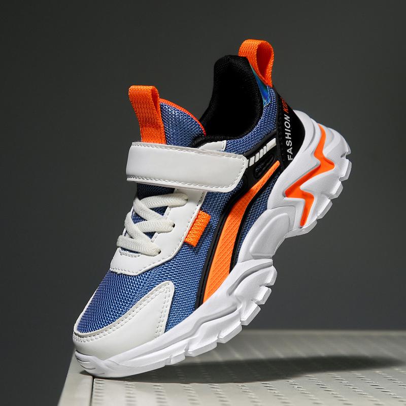 Boys Shoes 2025 Spring and Summer New Children's Dad Shoes Breathable Mesh White Shoes Student School Style Sports Shoes