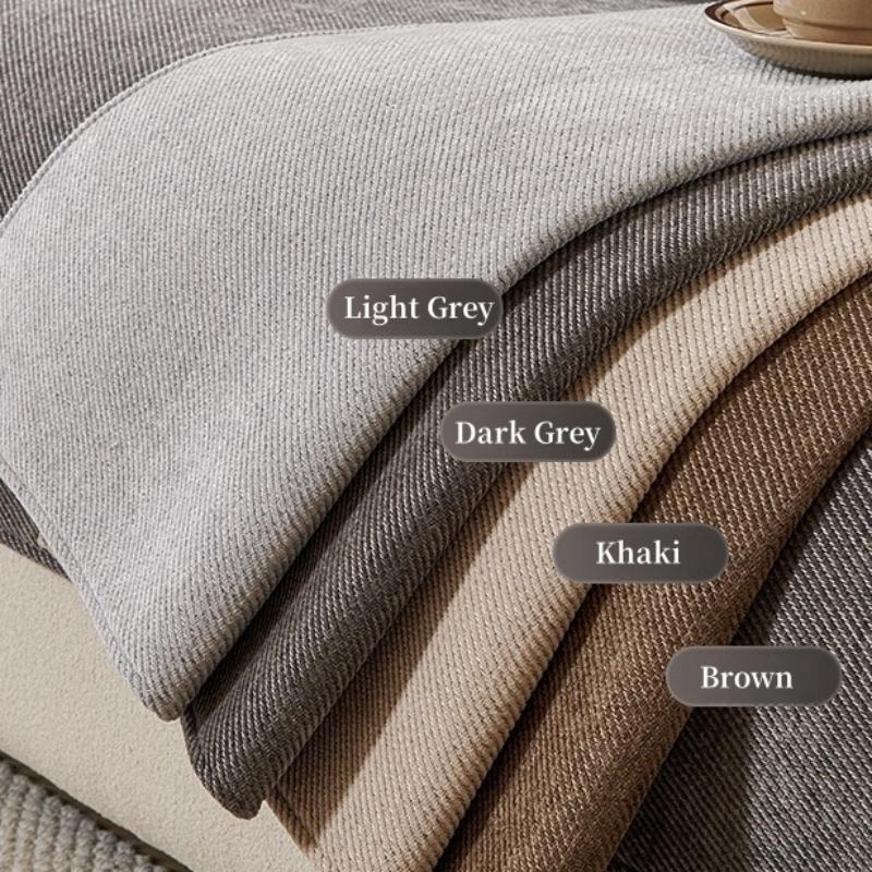 Minimalistische Twill Chenille Anti-Rutsch Sofaabdeckung für alle Jahreszeiten Wohnzimmermöbel Dekor Couchkissenbezug Überwurf