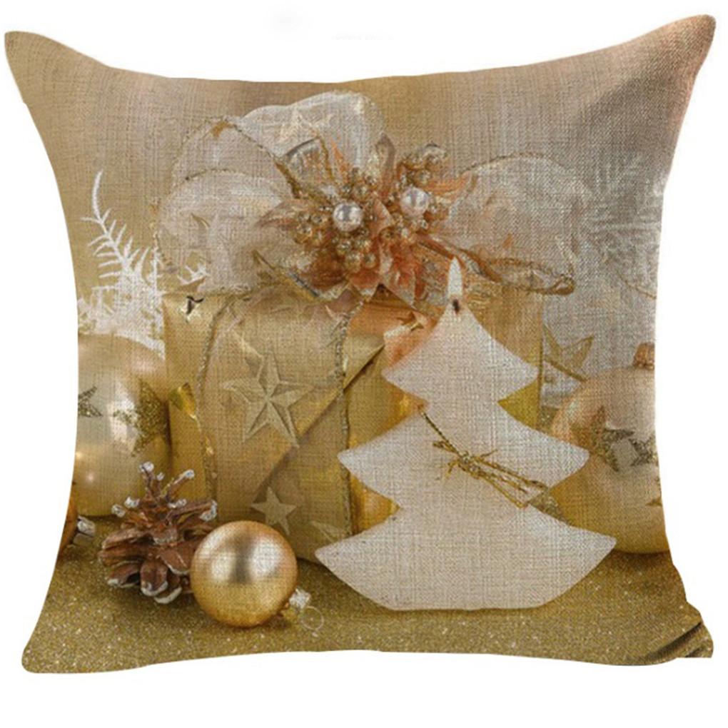 Christmas Pillow Cover Home Decor Sofa Waist Cushion Cover Pillowcase 45x45cm