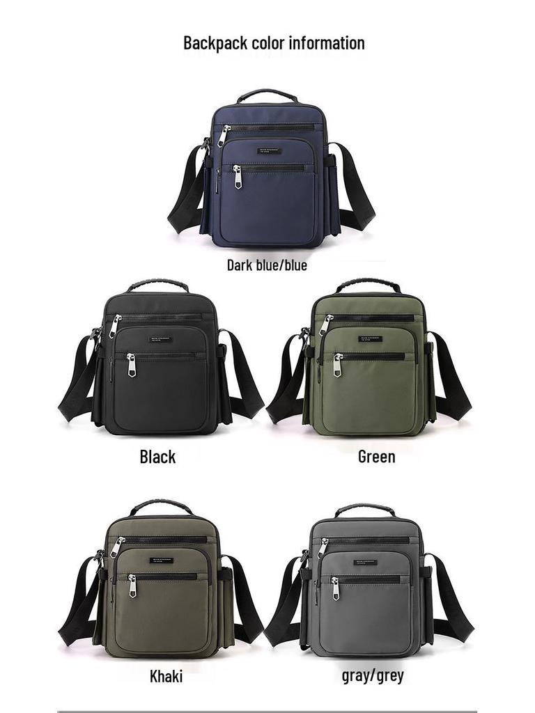 Men's Multi-Layer Business Crossbody Briefcase with Water Bottle Holder