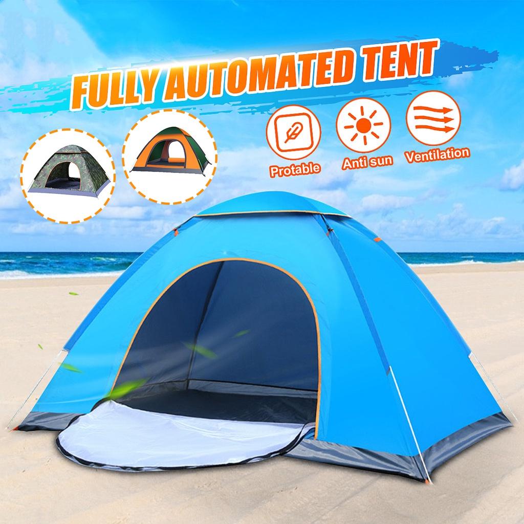 Fully Automatic Pop-Up Quick Shelter Outdoor Travel Hiking Waterproof Camping Tent 1-4 Person Portable Tent Instant Set Up Tent