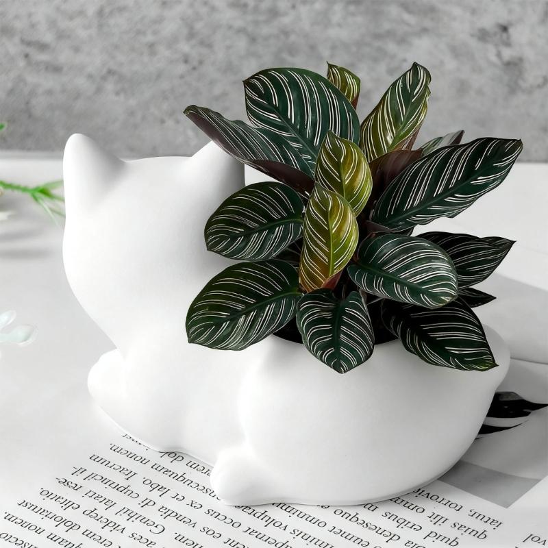 Animal Kitten Shape Candle Cup Silicone Mold Easy Demolding For Candle Container Soap Plant Flowerpot Holiday Decoration