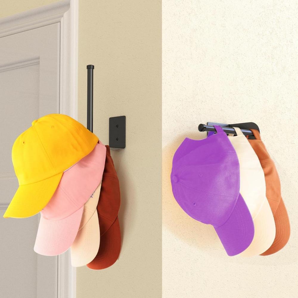 2 Pack Hat Racks for Baseball Caps,Stainless Steel Hat Organizer for Baseball Cap,Hat Holder Storage Organizer,Hat Hanger Strong Adhesive/Wall Drilled