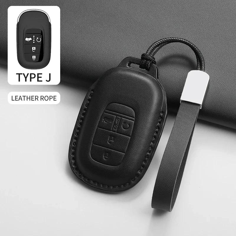 Auto Key Fob Case Cover Housing Remote Fit For Honda Fit For Civic Fit For Accord Fit For Cr-V Fit For Hr-V Fit For Pilot Pu Key Fob Auto