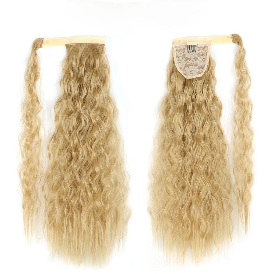 MERISIHAIR Cornish Wavy Long Hair Synthetic Fiber Extensions Lady Ponytail Wig Light Brown Ponytail