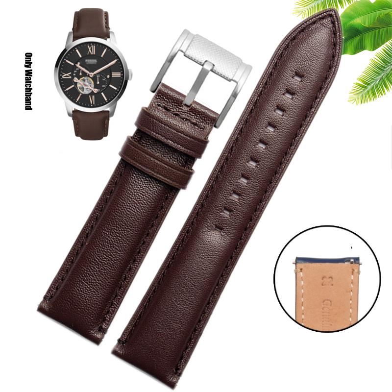 Genuine Leather 22mm Watch Strap for FOSSIL FS4835/FS5237/ME3052/FTW1114 Cowhide 20mm Watch Band Replace Waterproof Bracelet Men