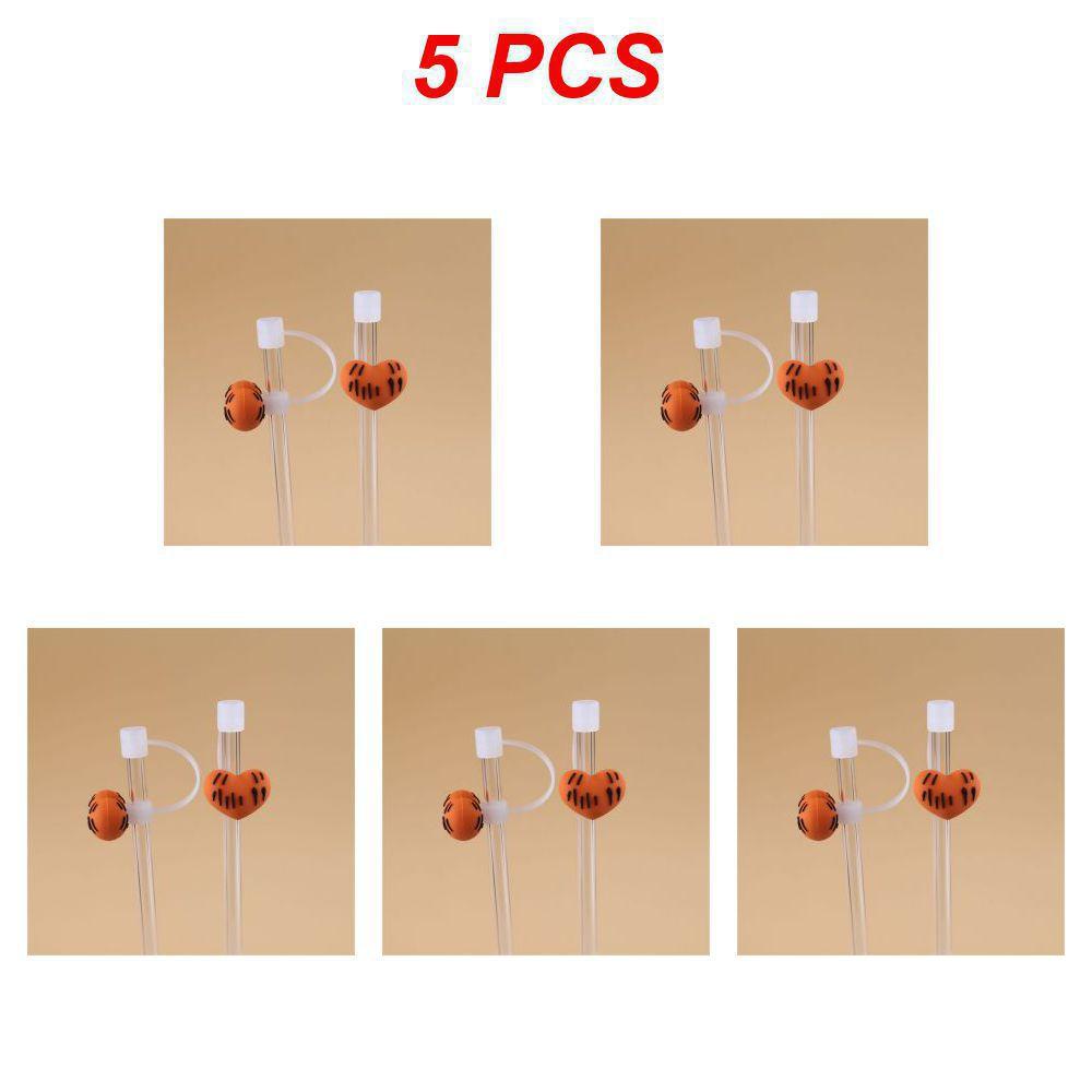 1/3/5PCS Glass Straw Stainless Steel Straw Silicone In Summer High Temperature Resistance Silicone Cup Lid Cover Dust Plug